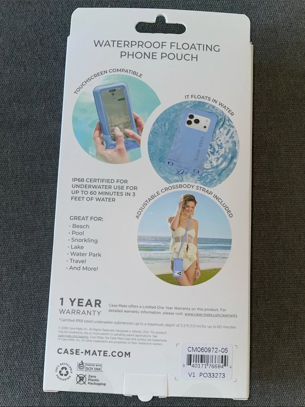 case-mate Waterproof Phone Pouch in Light Blue